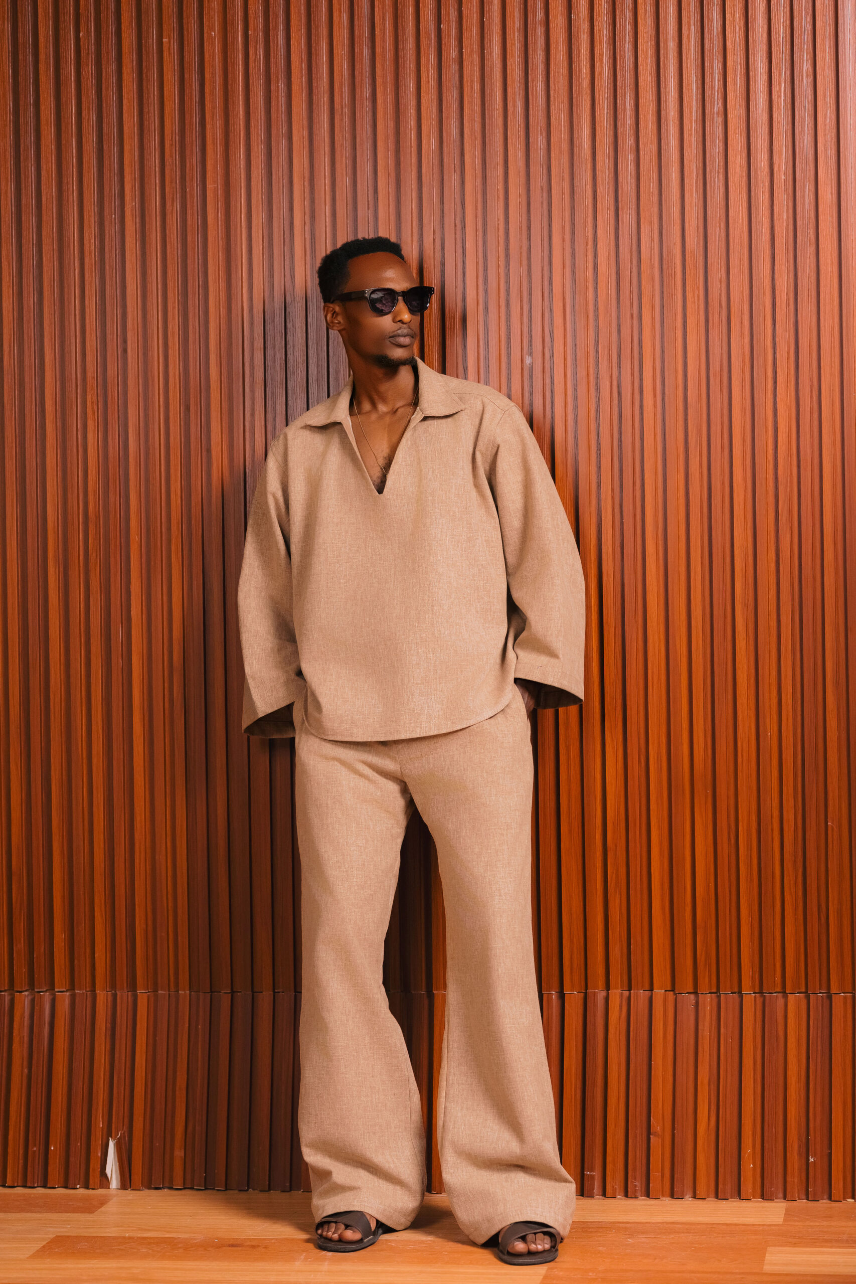 Caramel Linen Relaxed Fit Set